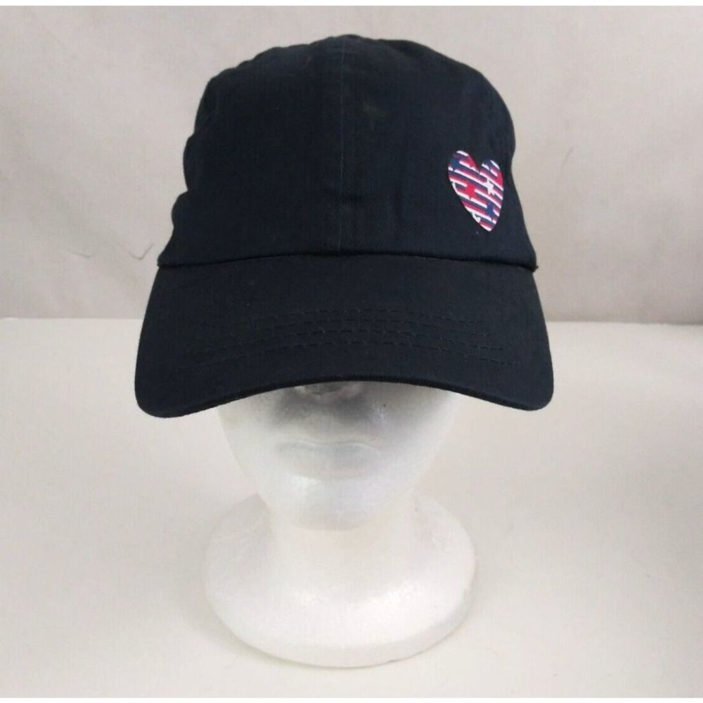 Blue With Patriotic Heart Design 100% Cotton Unisex Adjustable Baseball Cap